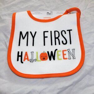 Baby First Halloween Bib Unisex Jack O Lantern Pumpkin Boy Girl Holiday NEW